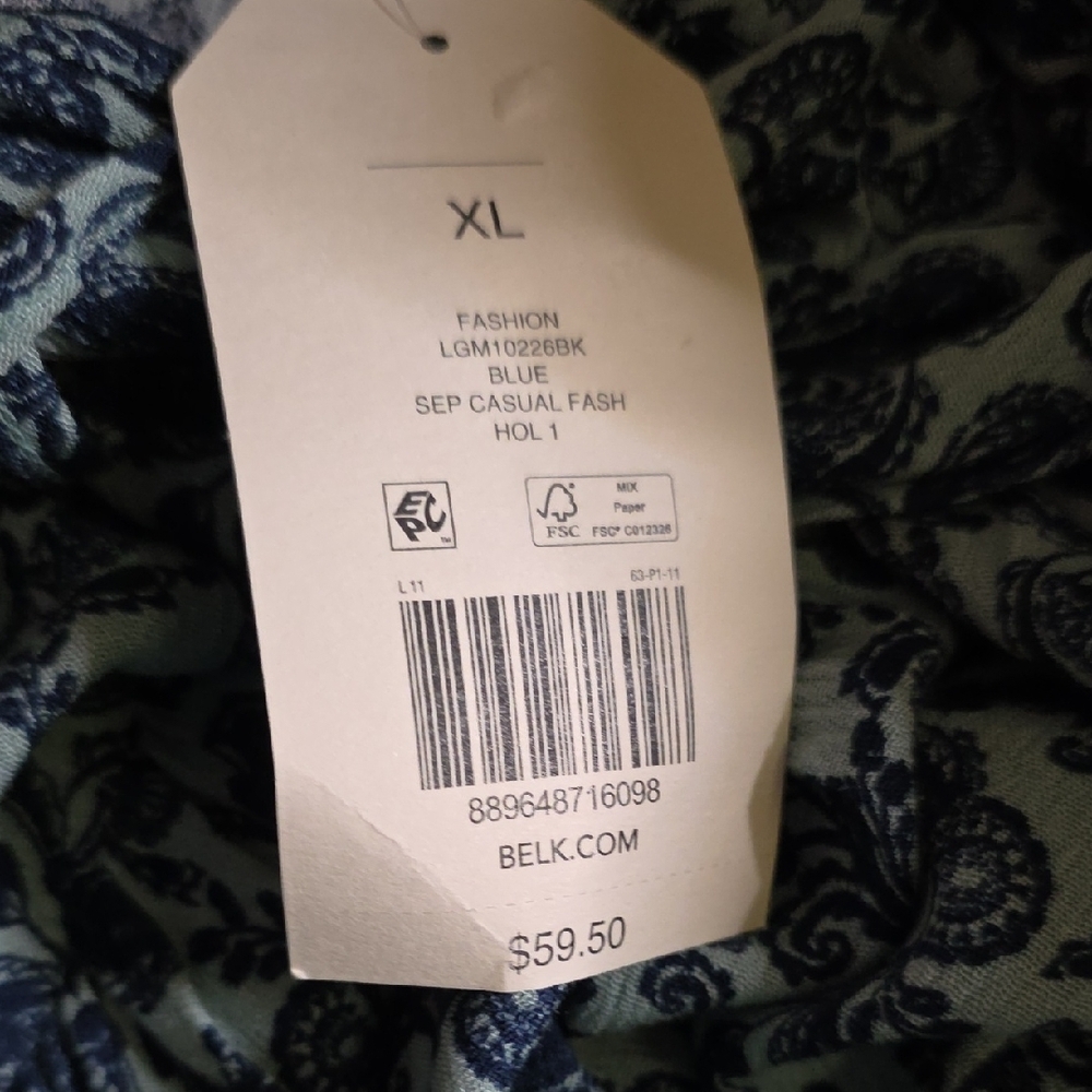 Wonderly Blue and Green Floral Blouse - Picture 3 of 5
